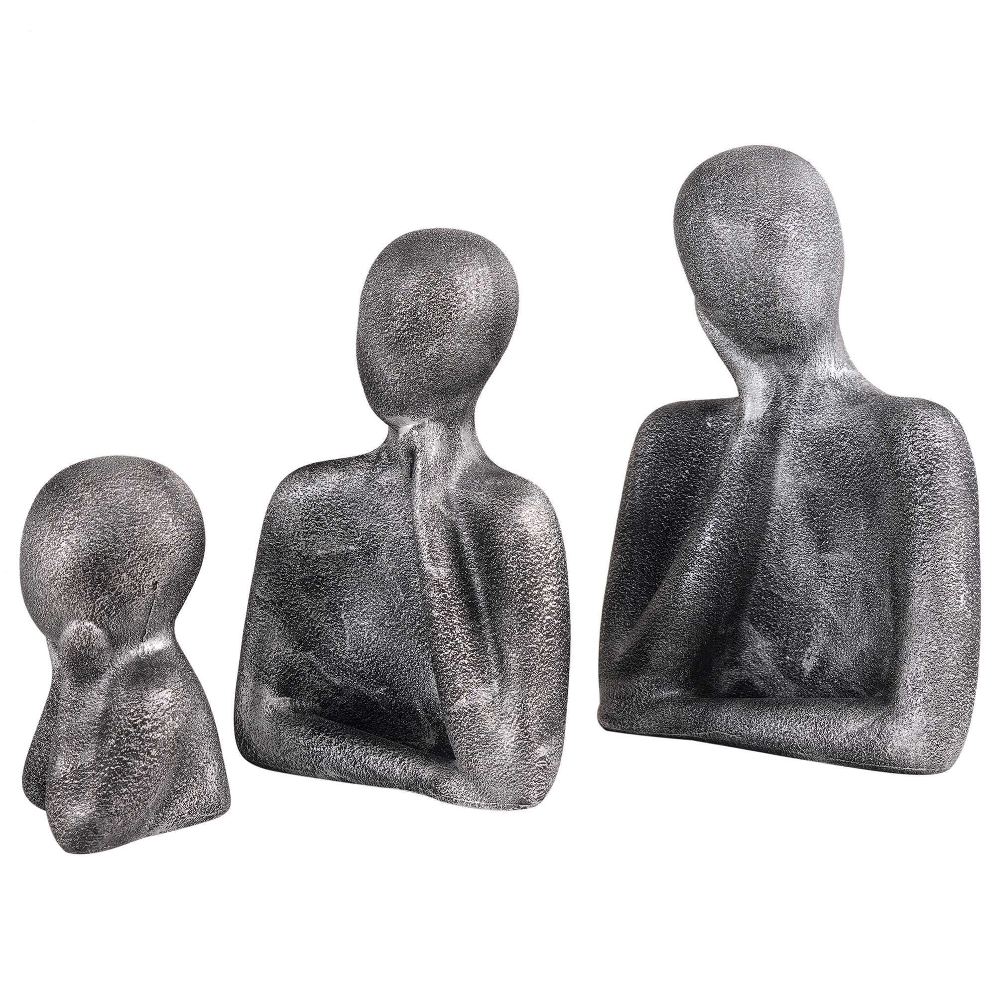 FAMILY Of Three Ornaments Abstract Home Souvenirs Statues Decoration for Home Character gray - Image 4